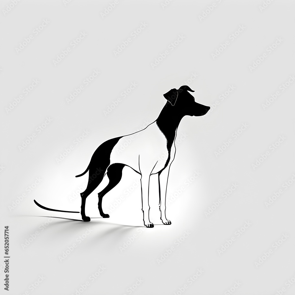 dog shapes black and white no background white background minimalistic simple line drawing 