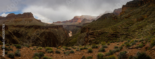 Looking Back At The Colorado River Cutting Through Hermit Rapids and The Vast Grand Canyon