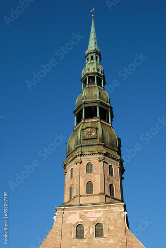 Old ancient Saint Peters Church, Riga, Latvia.
