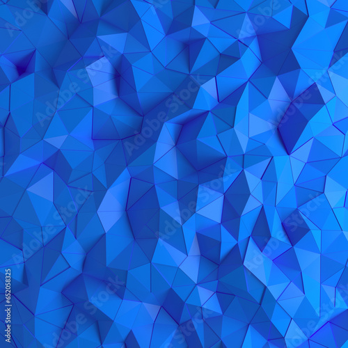 Abstract blue 3D render geometric polygon facet background