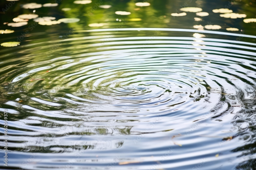The delicate formation of ripples in a calm pond The delicate formation of ripples in a calm pond