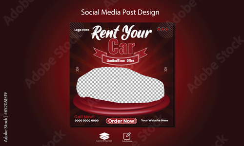 Rant a car social media post design for marketing in Instagram