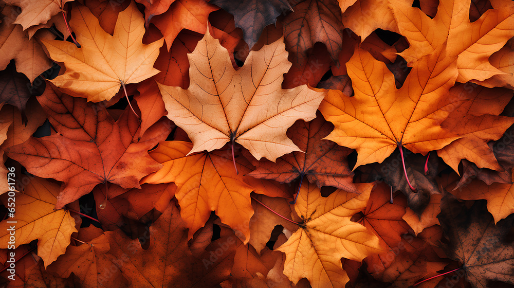 Background of orange and yellow autumn leaves. Background of orange and yellow autumn leaves.