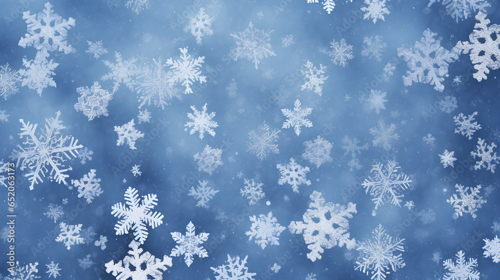 Snowy background with snowflakes. Flat lay. Snowy background with snowflakes. Flat lay.