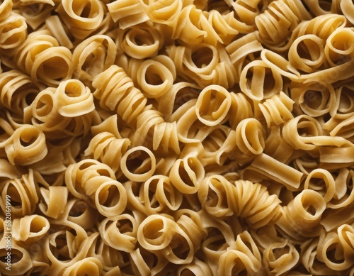 Pasta: A Study of Texture and Shape This photo captures the intricate details of uncooked rotini pasta, a type of pasta that originated in Italy.