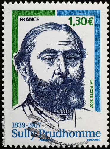 French poet Sully Prudhomme on postage stamp photo