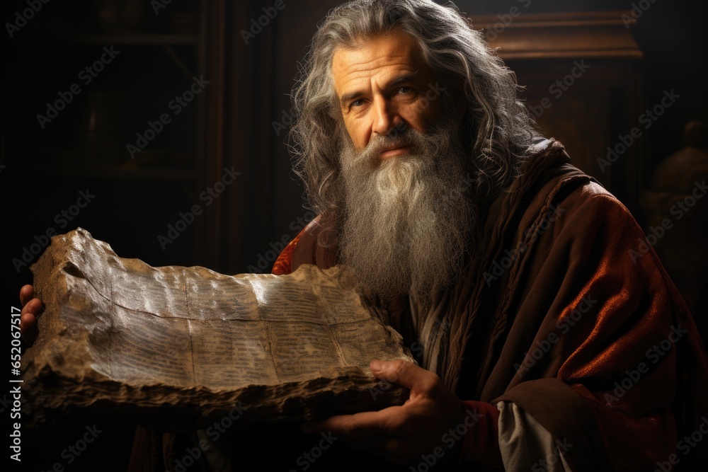 Moses And Ten Commandments. Precepts, Ten Basic Laws, , According To 