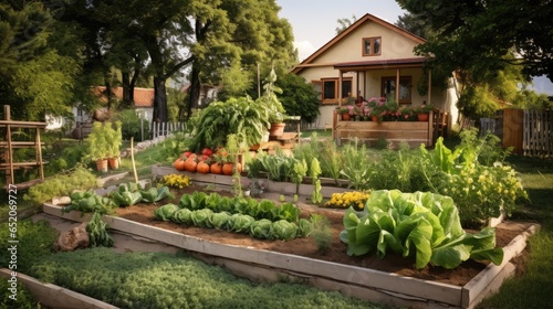 Some fruits and vegetables are grown in a private garden