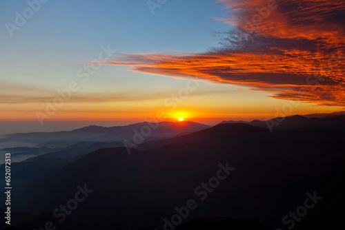 Sunset in the Rúpac Archaeological Complex was built by the Atavillos, one of the most important pre-Inca cultures in the province of Lima. Rúpac, also known as “Machu Picchu of Lima.” photo