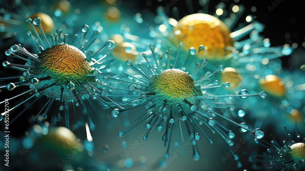 Microscopic View of Abstract Virus Microscopic View of Abstract Virus