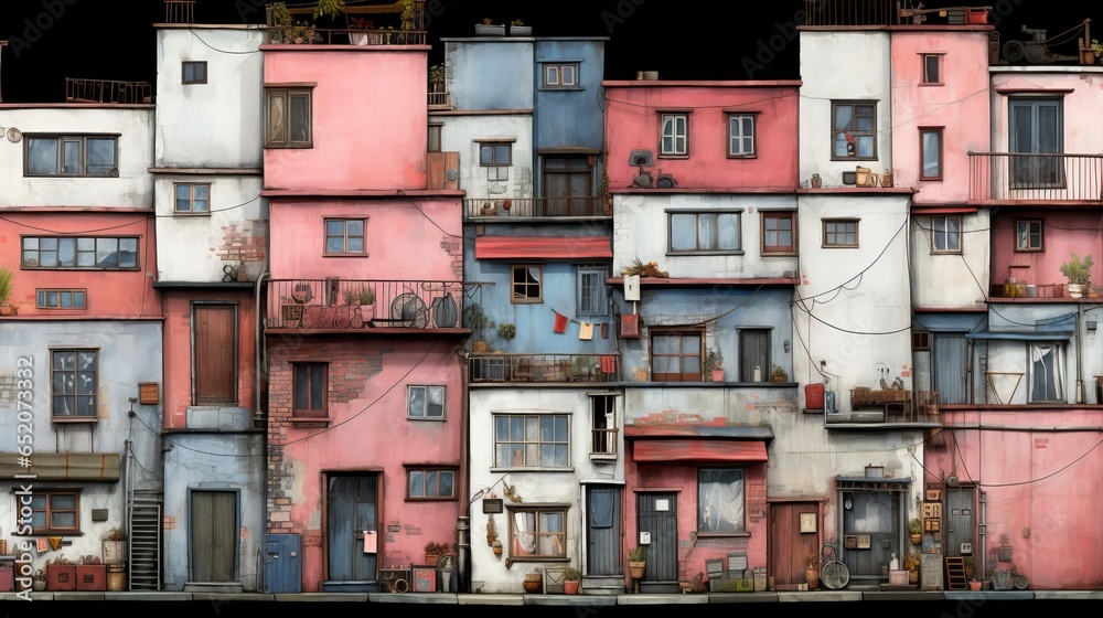 密集している住宅街,Generative AI AI画像