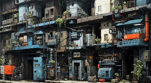 密集している住宅街,Generative AI AI画像