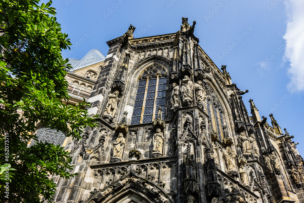 Aachen Cathedral (Aachener Dom) - Roman Catholic church in Aachen, Germany. Aachen Cathedral is one of the oldest cathedrals in Europe (from 796), main Aachen's landmark and a cultural heritage.