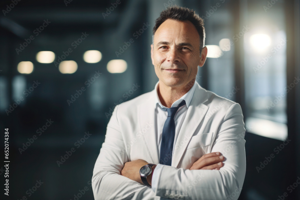 A confident middle aged business man, CEO, manager position A confident middle aged business man, CEO, manager position