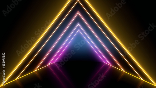 retro triangle neon futuristic sci-fi scene © Harry