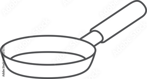 日用品の単品イラストアイコン　フライパン
