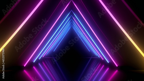 retro triangle neon futuristic sci-fi scene 