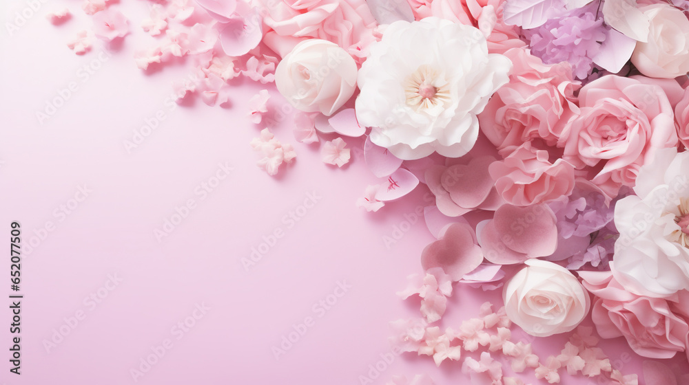 Soft pink pastels background, wedding, anniversary, valentines theme and concept