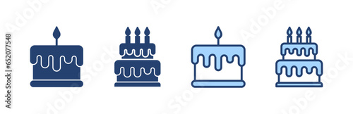 Cake icon vector. Cake sign and symbol. Birthday cake icon