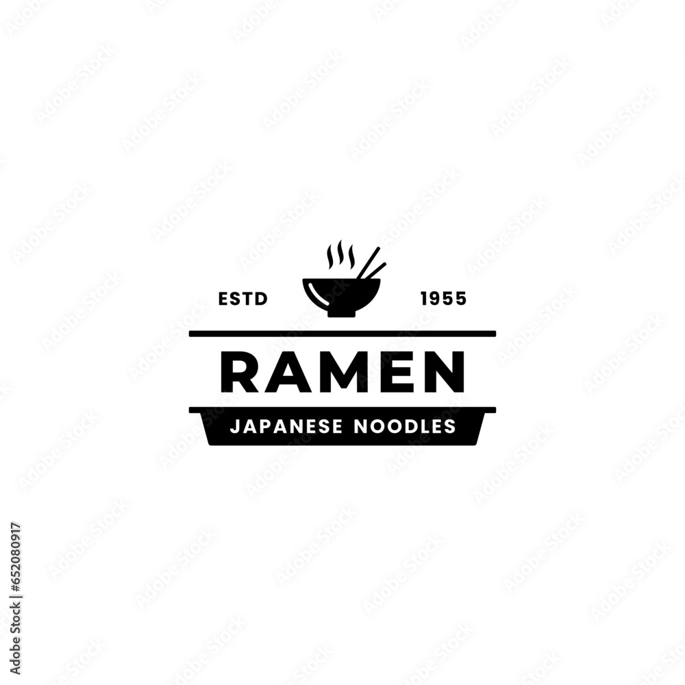 Vetor do Stock Ramen noodles logo or japanese noodles logo vector