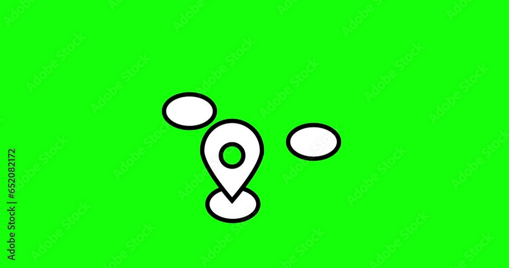 Round Geo Map Direction Location Pin moving from point to point ...