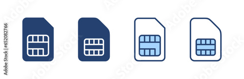 Sim card icon vector. dual sim card sign and symbol