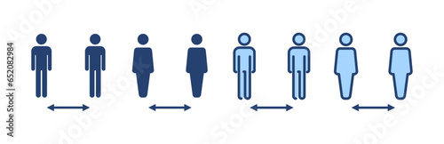 Social distance icon vector. social distancing sign and symbol. self quarantine sign