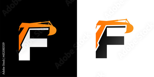 logo initial F with excavator