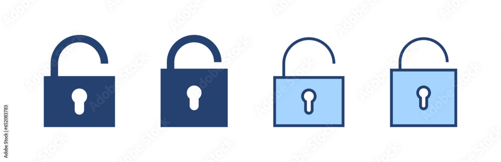 Unlock icon vector. Unlock sign and symbol. unlocked padlock icon Unlock icon vector. Unlock sign and symbol. unlocked padlock icon