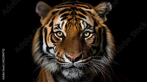 Portret tygrysa z czarnym tłem