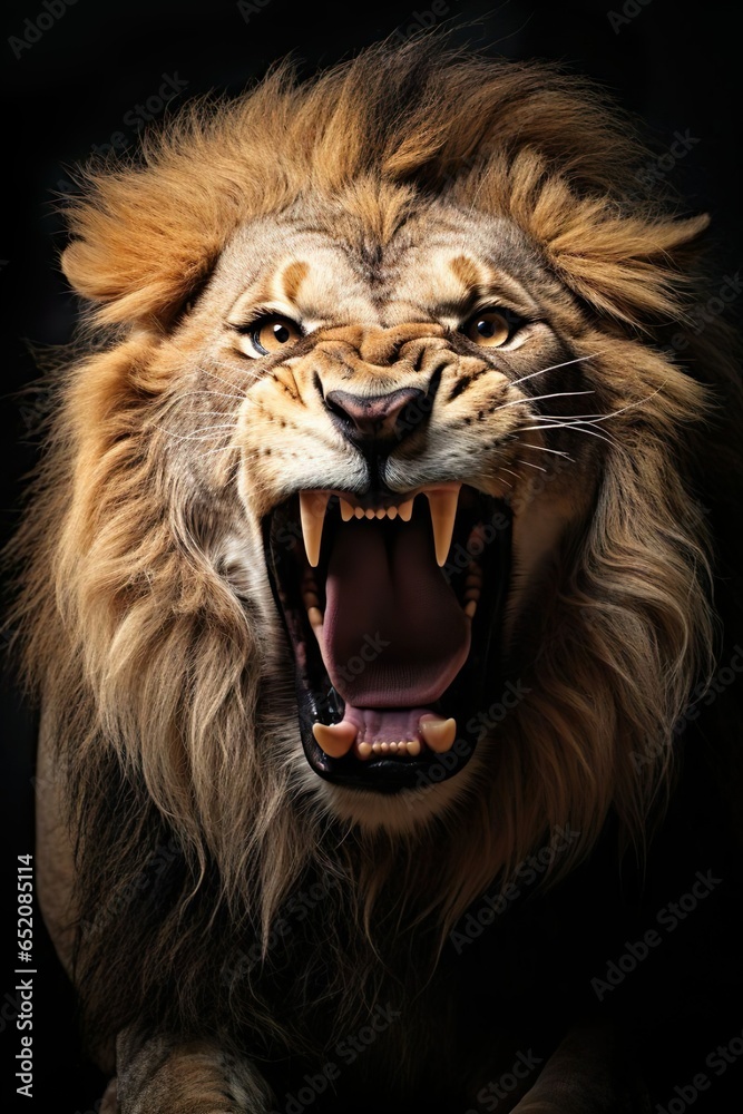 The Lion King, A Powerful Lion Exuding Strength and Presence, Evoking the Essence of a Lion King - obrazy, fototapety, plakaty 