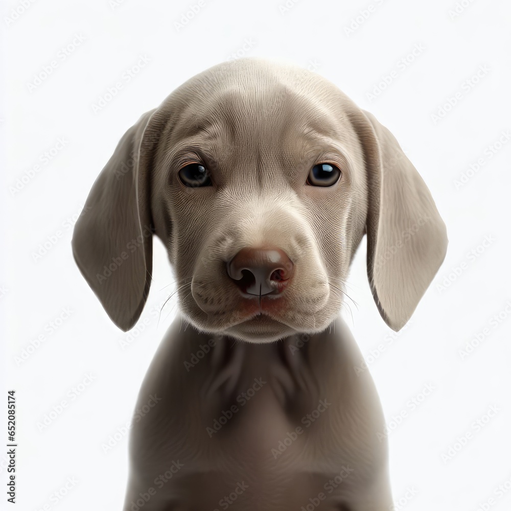 Fototapeta premium Weimaraner Baby's Innocent Gaze: Cherished Moments, Generative AI