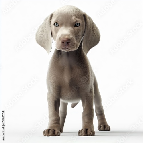 Weimaraner Pup's Irresistible Fuzziness: Heartfelt Affection, Generative AI