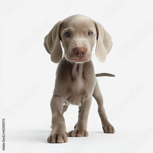 Weimaraner Pup's Heartwarming Smile: Irresistible Beauty, Generative AI