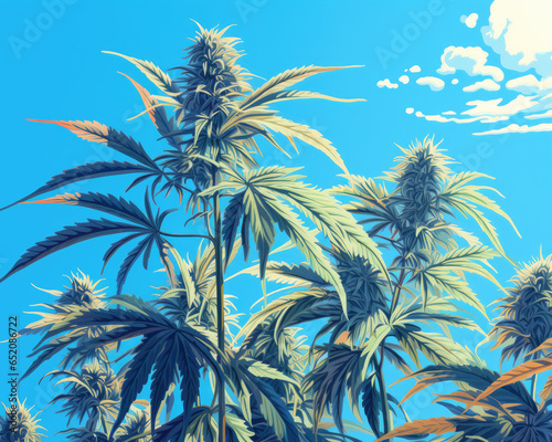 Cannabis Leaves in the Sun