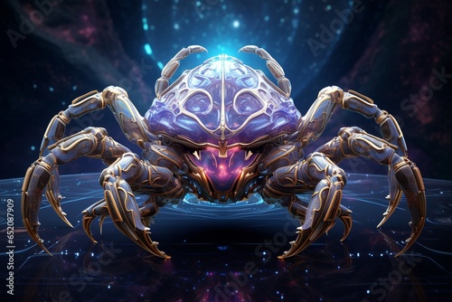 crab on black, Generative AI