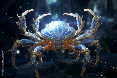 blue crab on white background, Generative AI