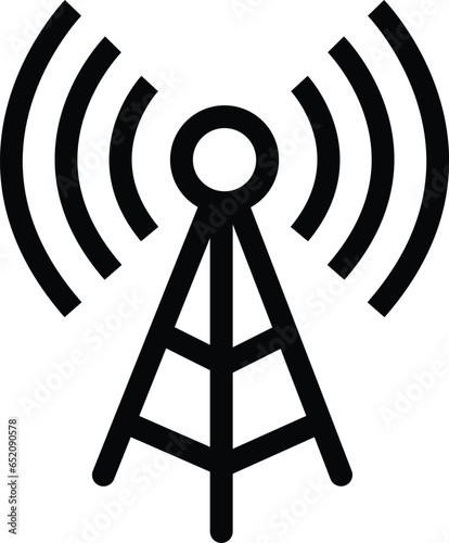 flat Radio antenna icon , template logo design emblem, tower communication outline solid isolated on transparent background. antenna icon for your website, mobile, presentation, and logo design.