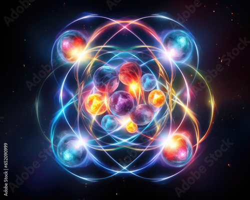 Glowing Atom Orbs in Cosmic Harmony