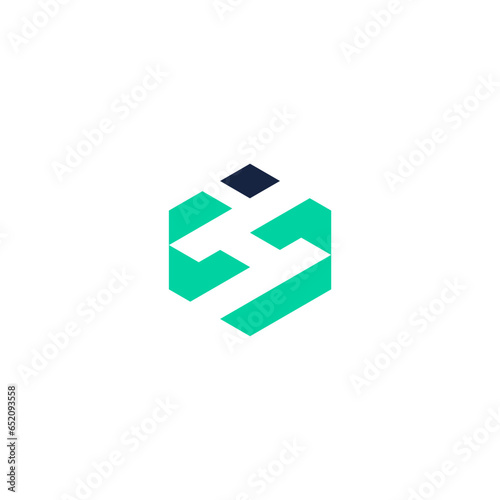 Abstract initial letter IH or HI logo