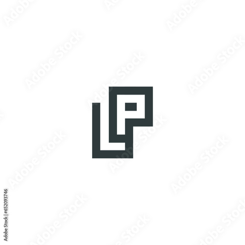 Initial letter LP or PL logo template in flat design