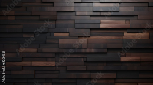 Horizontal Shiplap with Depth, Dark Brown Wood Wall Textured Background photo