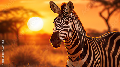 Zebra at sunset in the Serengeti National Park. Africa. Tanzania. © Ziyan Yang
