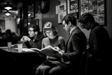 Step into the 1960s: Coffeehouse Poetry Reading with Beatniks and Poets, A Vintage Cultural Gathering for Literary Expression
