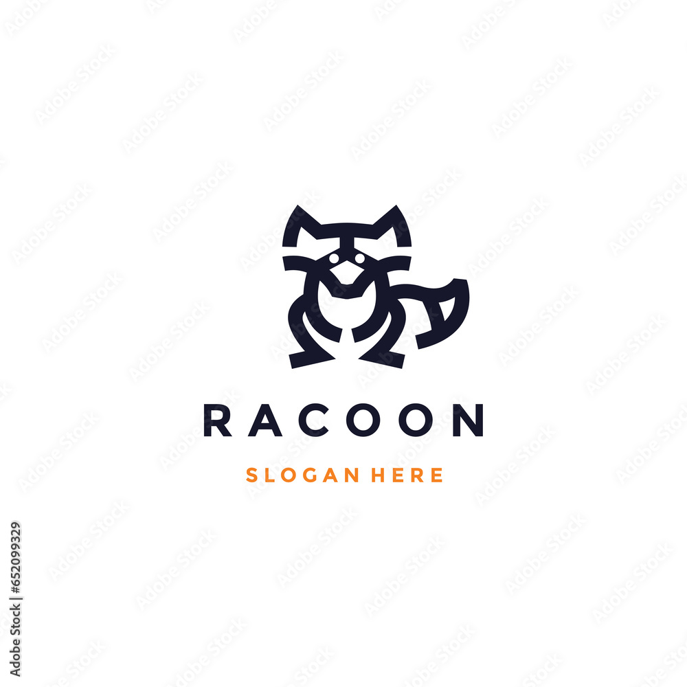 Obraz premium racoon modern line logo 