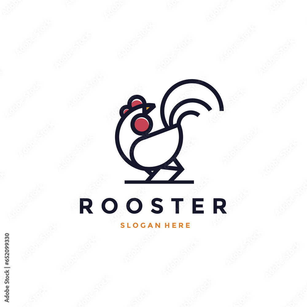 Obraz premium rooster logo vector