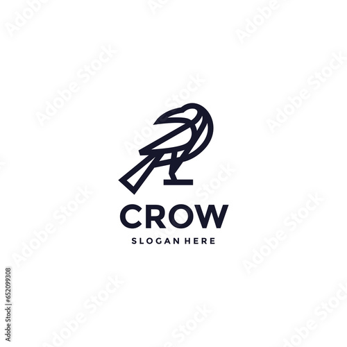 crow line logo vector