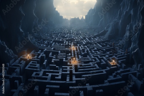 maze of the world, Generative AI photo