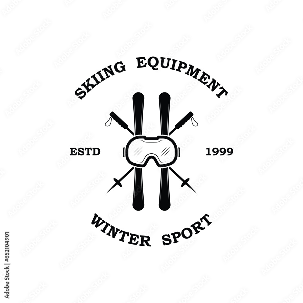 ski logo vector icon illustration design