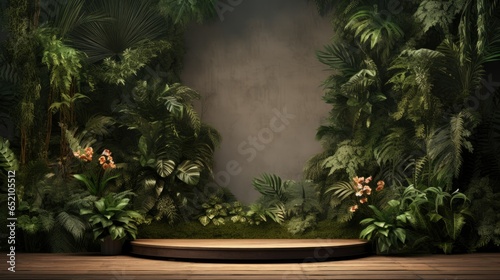 3d Nature Plant Botanical Podium Product Display Background